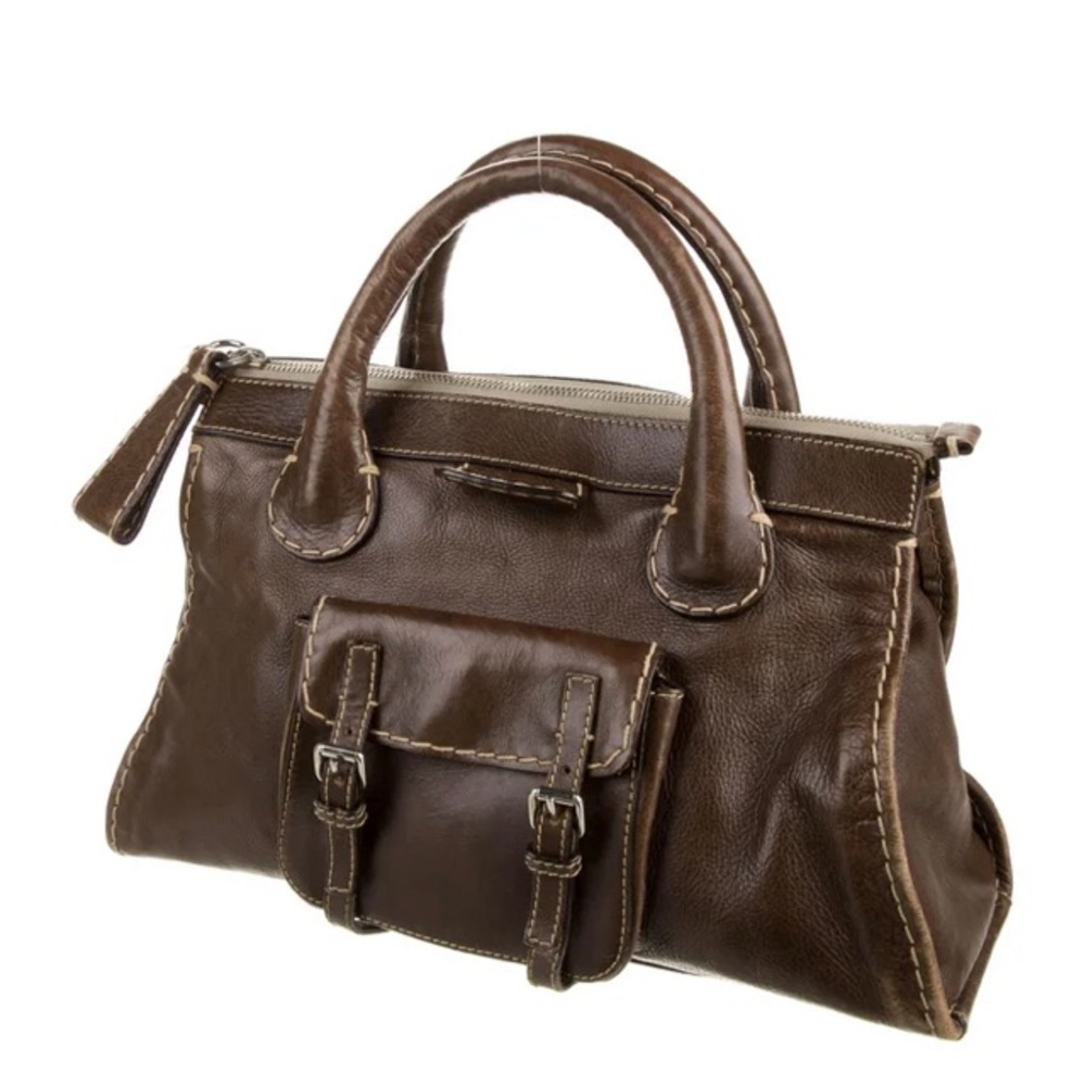 Chloรฉ Brown Leather Satchel Bag